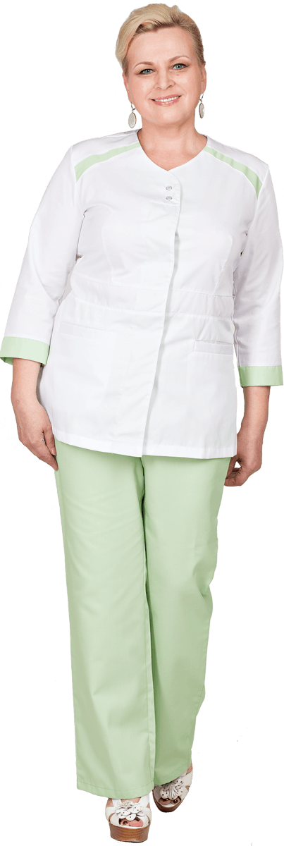 Костюм МИРАЖ, белый-св.зеленый